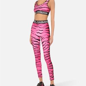 Dolce & Gabbana Pink Tiger Print Leggings